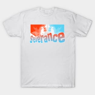 severance series Adam Scott and Britt Lower fan works graphic design by ironpalette T-Shirt